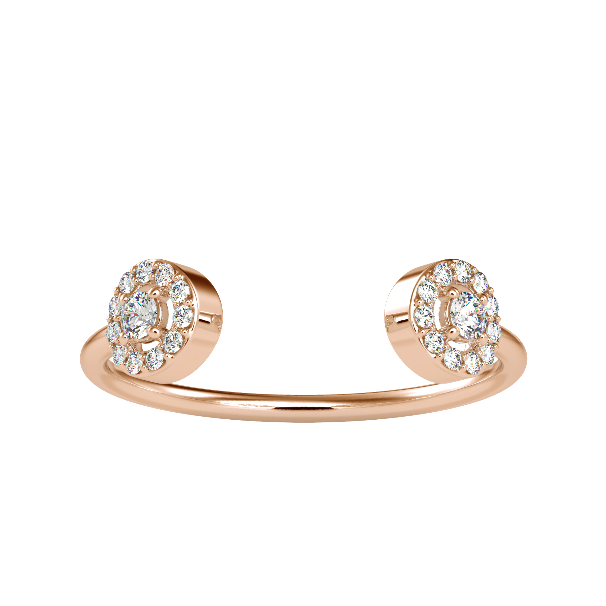 Купить классическое кольцо с двумя кластерами бриллиантов | Eva-Gems